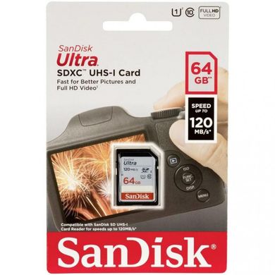 Карта памяти SanDisk 64 GB SDXC UHS-I Ultra SDSDUN4-064G-GN6IN фото