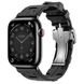Apple Watch Hermes Series 9 GPS + Cellular 45mm Space Black Stainless Steel Case with Noir Kilim Single Tour (MRQQ3+MTHX3)