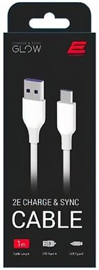 Кабель USB 2E USB 2.0 to Type-C 1m Glow White (2E-CCAC-WH) фото