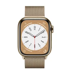 Смарт-годинник Apple Watch Series 8 GPS + Cellular 41mm Gold S. Steel Case w. Milanese Loop Gold (MNJE3/MNJF3) фото