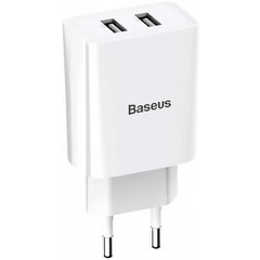 Зарядное устройство Baseus Speed Mini Dual U Charger 10.5W White (CCFS-R02) фото
