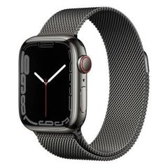 Смарт-годинник Apple Watch Series 7 GPS + Cellular 41mm Graphite Stainless Steel Case with Graphite Milanese Loop (MKHK3) фото