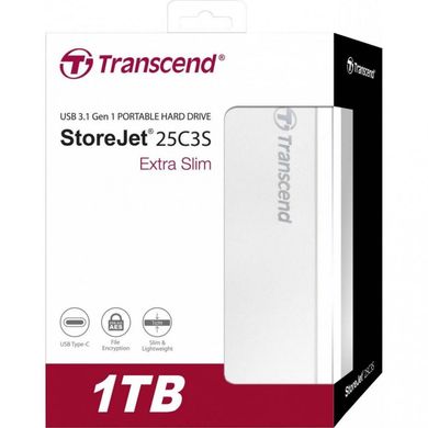 Жесткий диск Transcend StoreJet 25C3S 1 TB Silver (TS1TSJ25C3S) фото