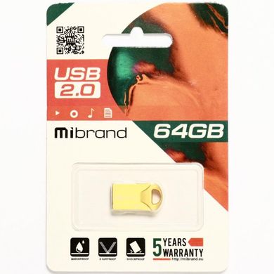 Flash память Mibrand 64GB Hawk USB 2.0 Gold (MI2.0/HA64M1G) фото