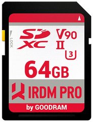 Карта пам'яті GOODRAM 64 GB SDXC UHS-II U3 IRDM PRO IRP-S9B0-0640R11 фото