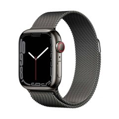 Смарт-годинник Apple Watch Series 7 GPS + Cellular 45mm Graphite S. Steel Case w. Graphite Milanese Loop (MKJJ3) фото