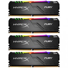 Оперативная память HyperX (Kingston FURY) 128 GB (4x32GB) DDR4 3200 MHz Fury RGB (HX432C16FB3AK4/128) фото