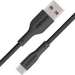 Кабель USB Promate USB Type-A to USB Type-C 1m Black (xcord-ac.black) фото