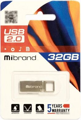 Flash пам'ять Mibrand 32GB Shark USB 2.0 Silver (MI2.0/SH32U4S) фото