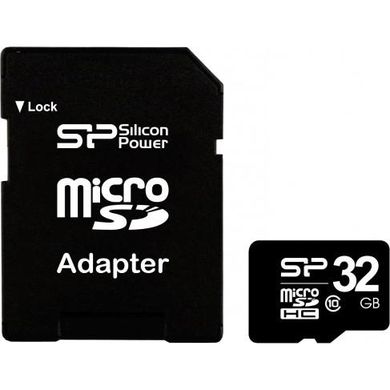Карта памяти Silicon Power 32 GB microSDHC Class 10 + SD adapter SP032GBSTH010V10-SP фото