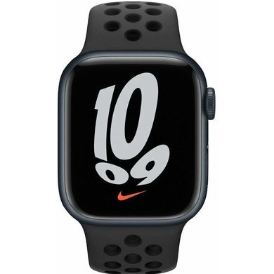 Смарт-часы Apple Watch Nike Series 7 GPS 45mm Midnight Aluminum Case w. Anthracite/Black Nike Sport Band (MKNC3) фото