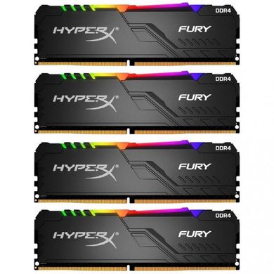 Оперативная память HyperX (Kingston FURY) 128 GB (4x32GB) DDR4 3200 MHz Fury RGB (HX432C16FB3AK4/128) фото