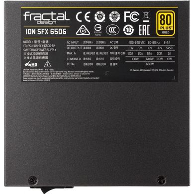 Блок питания Fractal Design Ion SFX-L 650W (FD-PSU-ION-SFX-650G-BK) фото