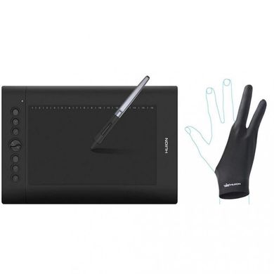 Графічний планшет Huion H610Pro + перчатка фото