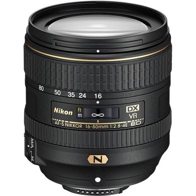 Объектив Nikon AF-S DX VR Nikkor 16-80mm f/2,8-4E ED (JAA825DA) фото