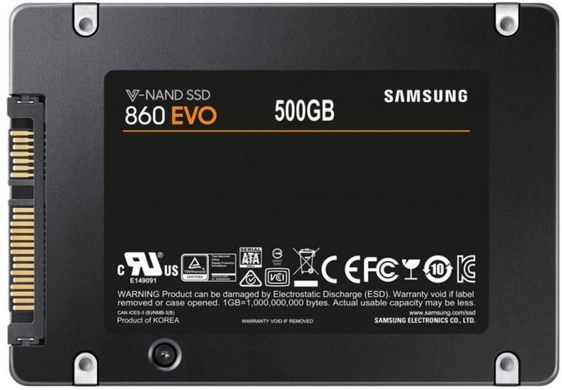 SSD накопитель Samsung 860 EVO 2.5 500 GB (MZ-76E500B/KR) фото