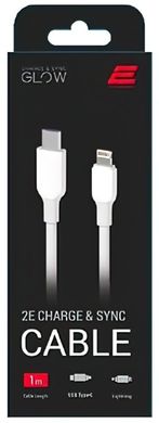 Кабель USB 2E USB-C to Lightning 1m Glow White (2E-CCCL-WH) фото