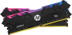 Оперативна пам'ять HP V8 RGB 16GB (2 x 8GB) DDR4 3200MHz U-DIMM Black (8MG02AA) фото