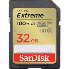 Карта памяти SanDisk SD 32GB C10 UHS-I U3 Extreme V30 (SDSDXVT-032G-GNCIN) фото