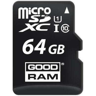 Карта памяти GOODRAM 64 GB microSDXC class 10 UHS-I + SD Adapter M1AA-0640R12 фото