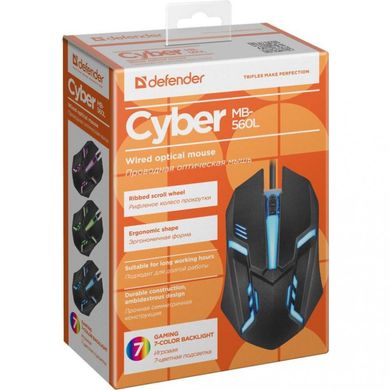 Мышь компьютерная Defender Cyber MB-560L USB Black (52560) фото