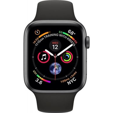 Смарт-годинник Apple Watch Series 4 GPS + LTE 44mm Gray Alum. w. Black Sport b. Gray Alum. (MTUW2, MTVU2) фото