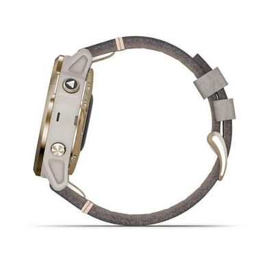 Смарт-часы Garmin Fenix 6S Pro Solar Edition Light gold with shale grey suede band (010-02409-26) фото