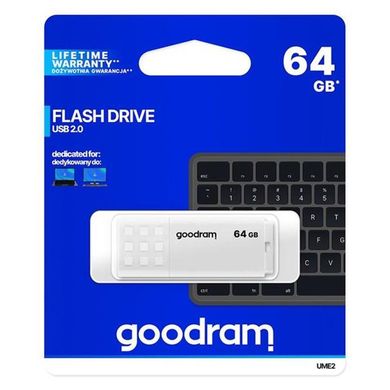 Flash память GOODRAM 64 GB UME2 USB 2.0 White (UME2-0640W0R11) фото