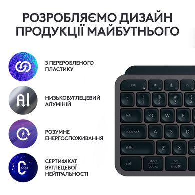 Клавіатура Logitech MX Keys S with Palm Rest US International Graphite (920-011589) фото