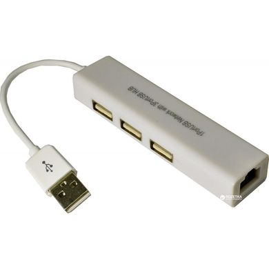Кабелі та перехідники Dynamode USB 2.0 RJ-45 + 3-Port (USB2.0-RJ45-HUB3) фото