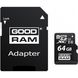 GOODRAM 64 GB microSDXC class 10 UHS-I + SD Adapter M1AA-0640R12 подробные фото товара