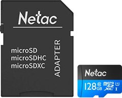 Карта памяти Netac 128 GB microSDXC Class 10 UHS-I + SD adapter NT02P500STN-128G-R фото