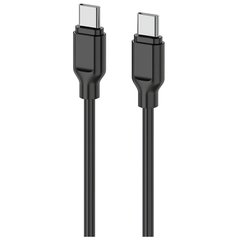 Кабель USB 2E USB-C to USB-C Glow 60W 1m Black (2E-CCCC-BL) фото