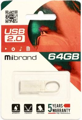 Flash пам'ять Mibrand 64GB Irbis USB2.0 Silver (MI2.0/IR64U3S) фото