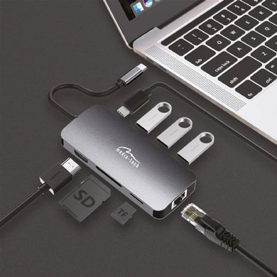Кабелі та перехідники Media-Tech 8 in 1 USB-C HUB PRO MT5044 фото