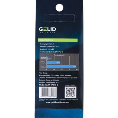 Термопрокладка GELID Solutions GP-Ultimate Thermal Pad 120x20x1.0mm (TP-GP04-R-B) фото