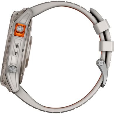 Смарт-часы Garmin Fenix 7X Pro Sapphire Solar Titanium with Grey/Orange Band (010-02778-64) фото