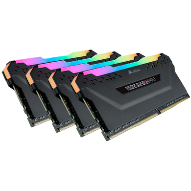 Оперативная память Corsair 32 GB (4x8GB) DDR4 3600 MHz Vengeance RGB Pro Black (CMW32GX4M4D3600C16) фото