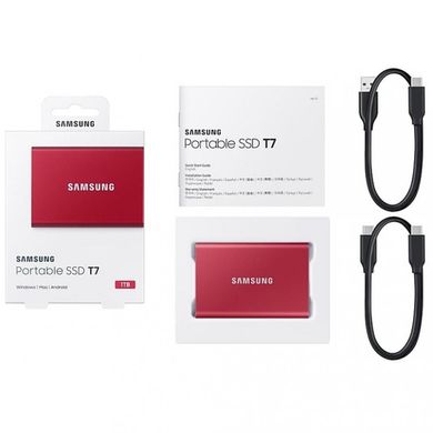 SSD накопитель Samsung T7 1 TB Red (MU-PC1T0R/WW) фото