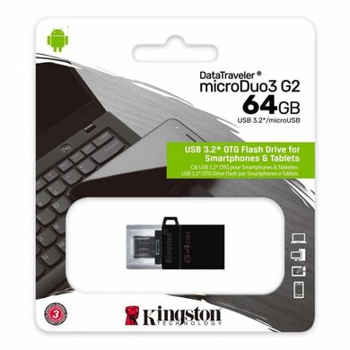 Flash пам'ять Kingston 64GB microDuo USB 3.2/microUSB (DTDUO3G2/64GB) фото