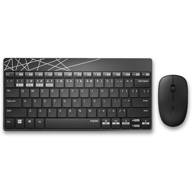 Комплект (клавіатура+миша) Rapoo 8000M Black фото