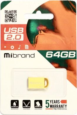 Flash память Mibrand 64GB lynx USB 2.0 Gold (MI2.0/LY64M2G) фото
