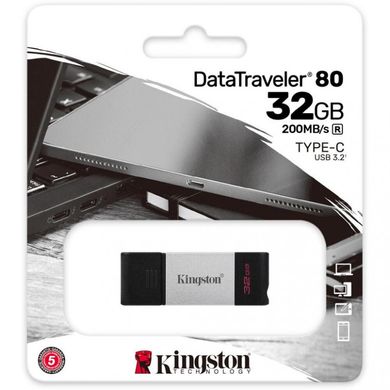 Flash память Kingston 32 GB DataTraveler 80 USB-C 3.2 (DT80/32GB) фото