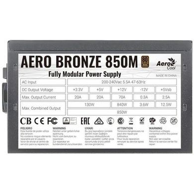 Блок живлення AeroCool Aero Bronze 850M Fully Modular (ACPB-AR85AEC.1M) 850W фото