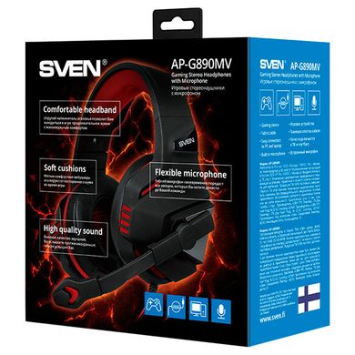 Навушники SVEN AP-G890MV Black/Red 850222 фото
