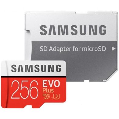 Карта памяти Samsung 256 GB microSDXC Class 10 UHS-I U3 EVO Plus + SD Adapter MB-MC256HA фото