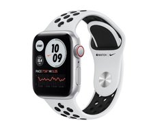 Смарт-годинник Apple Watch Nike SE GPS + Cellular 40mm Silver Aluminum Case w. Pure Platinum/Black Nike Sport B. (MYYR2) фото