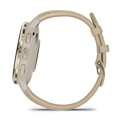 Смарт-часы Garmin Venu 3S Soft Gold S. Steel Bezel w. French Gray Case and Leather Band (010-02785-55) фото