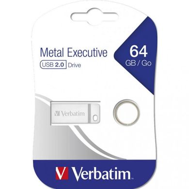 Flash память Verbatim 64 GB Metal Executive Silver (98750) фото