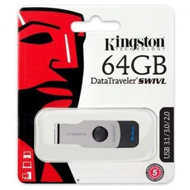 Flash пам'ять Kingston 64 GB DataTraveler Swivl Metal/color (DTSWIVL/64GB) фото